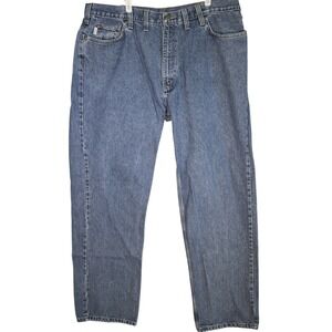 Carhartt Jeans Mens 44x34 Blue Relaxed Fit B460 DPS Denim Pants Work USA Patch